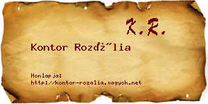 Kontor Rozália névjegykártya